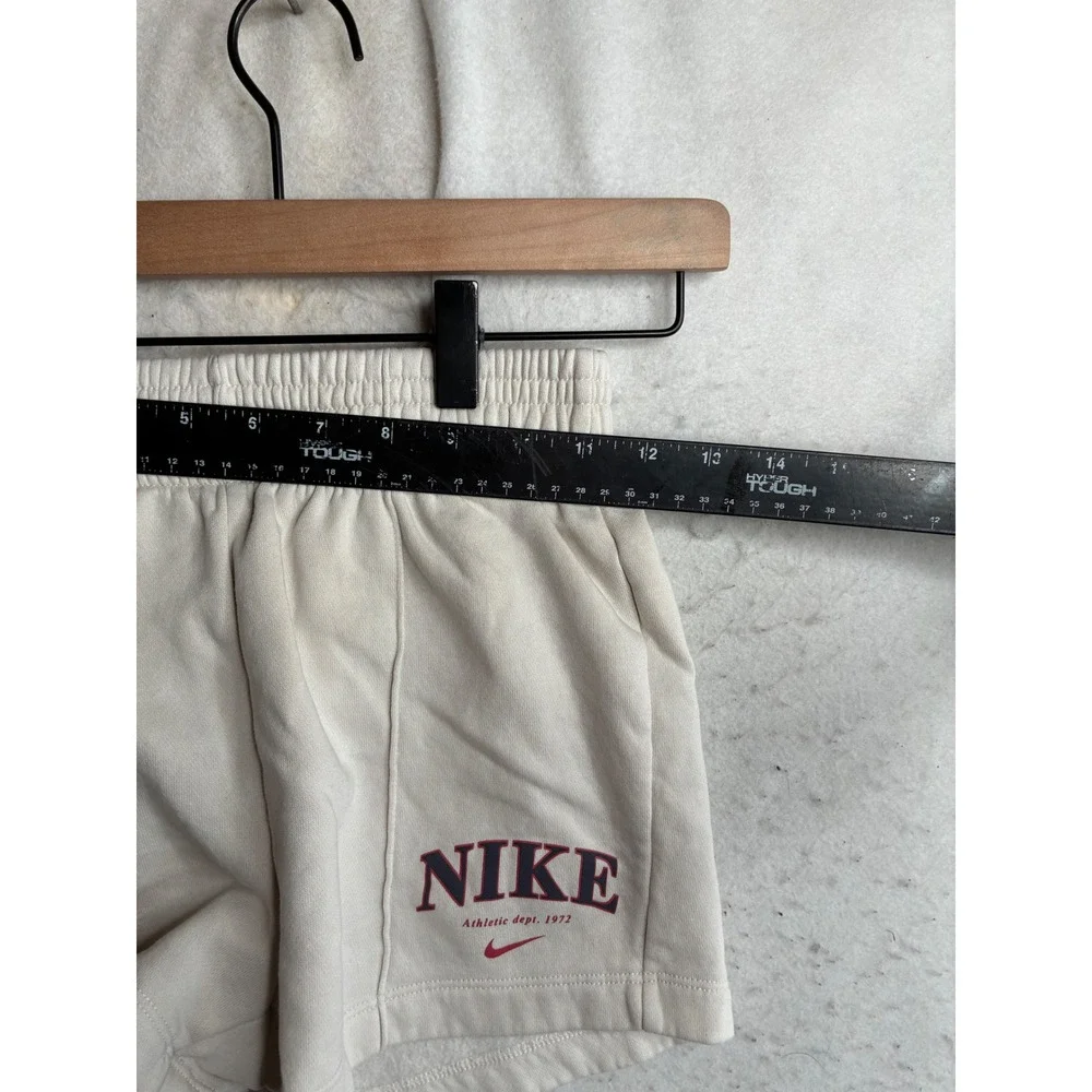Nike Athletic Dept 1972 Fleece Shorts Cream Oatmeal High Waist Womens Medium